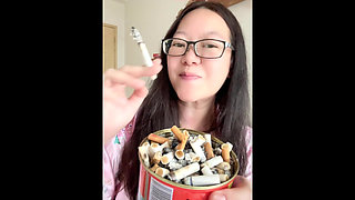 Darkside Smoking Asian: Filthy Cigarette Filter Nicotine Sfain Reveal & Extraction + Nipple Flash
