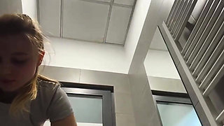 Creampie Pussy. Squirting in Public and Fingering