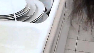 Gorgeous Cunt Washing Dishes