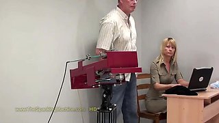 Blonde Teen Jessie Jazz Spanked Hard by Machine - BDSM Whipping Punishment