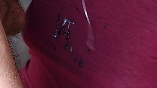 Huge Cumshot Right on My New Top!