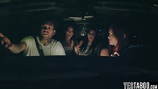 Redhead screwed in a paranormal foursome