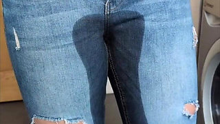 Housewife Jeans Pee Compilation 7 Clips