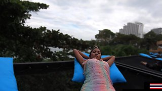 Thai Euro couple public fun and home sex