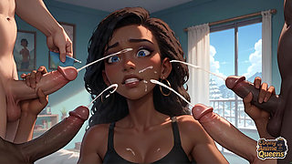 Ebony Squirting Queen's Bedroom Orgasm: Steamy Dark-hued XXX Porn!