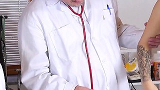 Pussy temperature measurement of tattooed slut Sharlotte Thorne