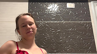 Hot Striptease in the Bathroom