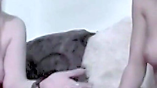 Stepmother and stepdaughter fuck with double dildo