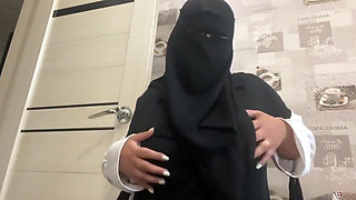 Syrian MILF in Panties Caresses Pussy