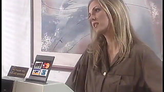 Blonde bombshell with perfect body gets banged in her ass