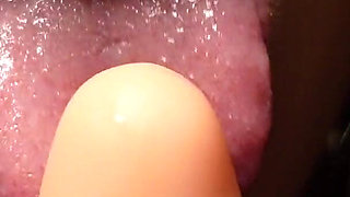 Blowjob on a Dildo Closeup
