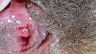 Hot Stepmom Plays with Her Dirty and Hairy Close-up