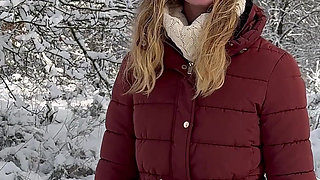 Romantic Snow Hike Ends in Hard Doggy and Facial!