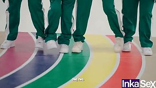 Squid Game Parody: Busty Brazilian Vitoria Beatriz Fucked by Dwarves