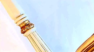 Hot ebony bride gets fucked in all holes