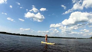 Big-Ass Blonde's Naked Walk on a Paddleboard