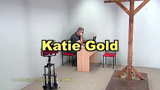 Katie Gold Spanking Machine - Bare Back Whipping