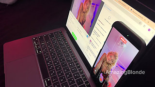 Amazing Blonde Bitch Fucked in Front of Viewers During a Webcam Show