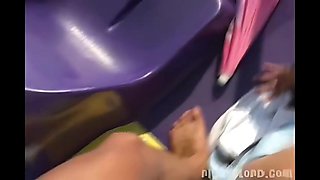 NikkyBlond with sexy body Handjob Orgasm at the Boat