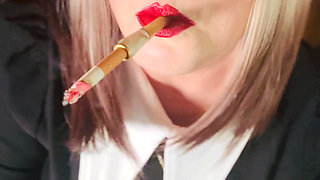 Cute Catholic Girl Tina Snua Smoking A Cork Cigarette - Lots Of Dangles And Snap Inhales