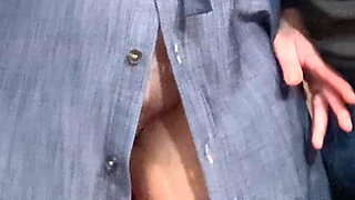 Hot Babe with No Panties in the Subway - Pussy Fingering