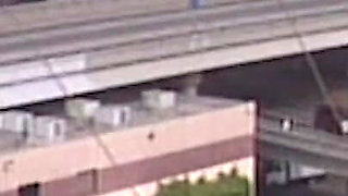 Hot Rooftop Threesome with Intense Fisting