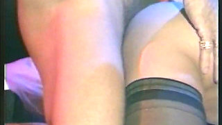 Busty milf wearing stockings gets DP fucked in vintage threesome