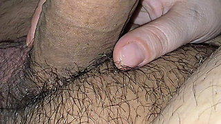 Step mom hand accidentally slip into step son big dick and handjob him in front of step daughter