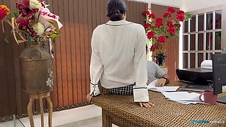 My secretary earns her pay by taking my cock in her tight ass!