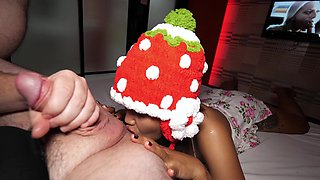 Teen Thai beauty in naughty Halloween outfit swaps blowjobs for balls and rides in reverse cowgirl