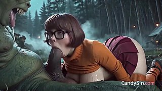 3D Daphne & Velma Take Monster Cock Deep In The Forest