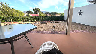 190cm 100kg Chinese Stud Gets Blowjob on the Balcony and Fucks Chinese Slut in the Bedroom