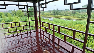 Walking Naked in the Rain, Masturbating Publicly at a Pavilion by the Roadside