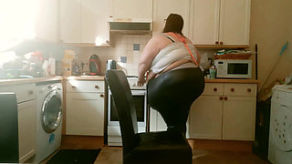 SSBBW BBW Kitchen Play in Sexy Tight Clothing Part 2