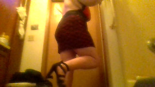 Sexy Hot Tight Pussy Big Tata Red Dress Black Panties