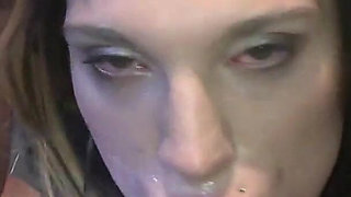 Bukkake Sluts Get Their Faces Drenched in Cum