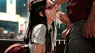 Beautiful Exotic Schoolgirls Give Their First Public Blowjobs In A Mosh Pit