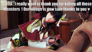 Hinoa From Monster Hunter Rise Takes Care of You After You Save His Village! Relax and Let Her Do It!