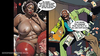Elite Cuckold Club: Mistress Ebony BBW Fulfilling the Dreams of Old Rich Cuckolds. Cartoon Visual Novel