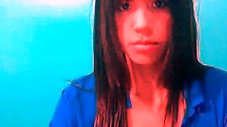 Squeezing Milk Out of Her Dark Nipples on Webcam