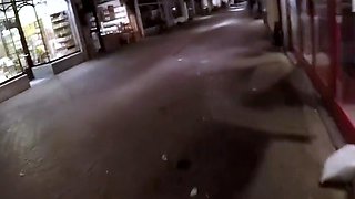 Brunette amateur milf wearing glasses giving handjob