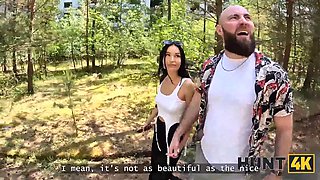 Hunt4k. beauty with Natural Tits cheated in public
