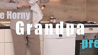 65-year-old Sugardaddy Hans Gets Lucky with Stunning Big Tit Slut in the Kitchen