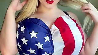 Big Boobed Blonde Masturbates With A Dildo In The Bathroom