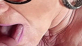 Horny Granny Fingers Wet Pussy to Shaking Orgasm