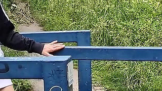 Naked Outdoors Spreading Legs and Pissing