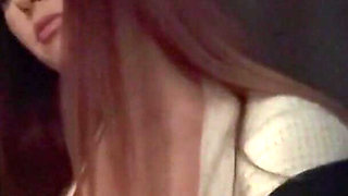 Smoking a Cigarette Out at Night and Showing My Big Tits