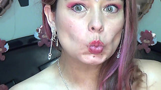 Swallowing Completely and Playing with Hooks Inside a Condom