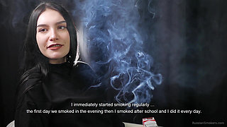 Young Brunette Smoker Interview - Calm Voice, Deep Inhales, Honest Addiction Talk