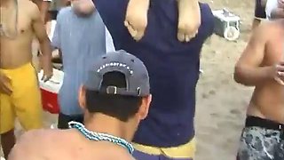 Horny girls taking off their tops on the beach: Big Tits, Amateur  Babe Porn